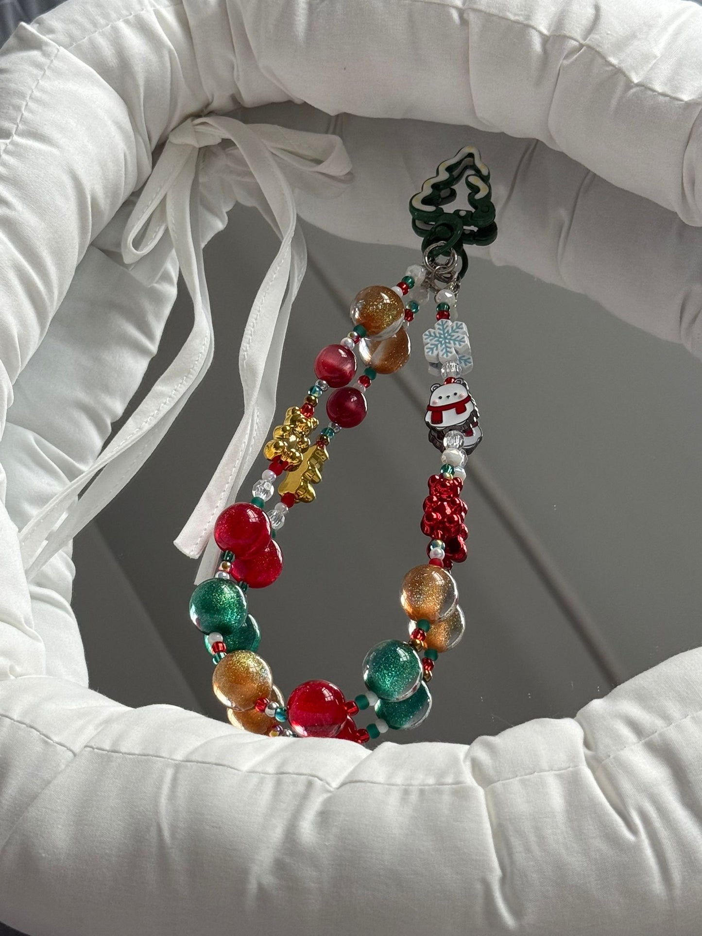 Christmas Theme Beaded Phone Charms