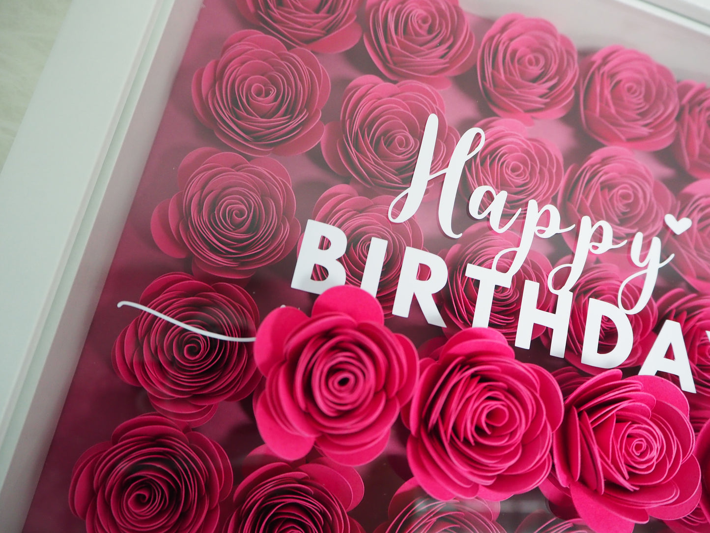 Handcrafted Paper Flowers Shadow Box DIY - Personalized Keepsake Gift