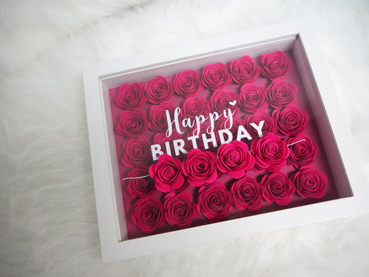 Handcrafted Paper Flowers Shadow Box DIY - Personalized Keepsake Gift