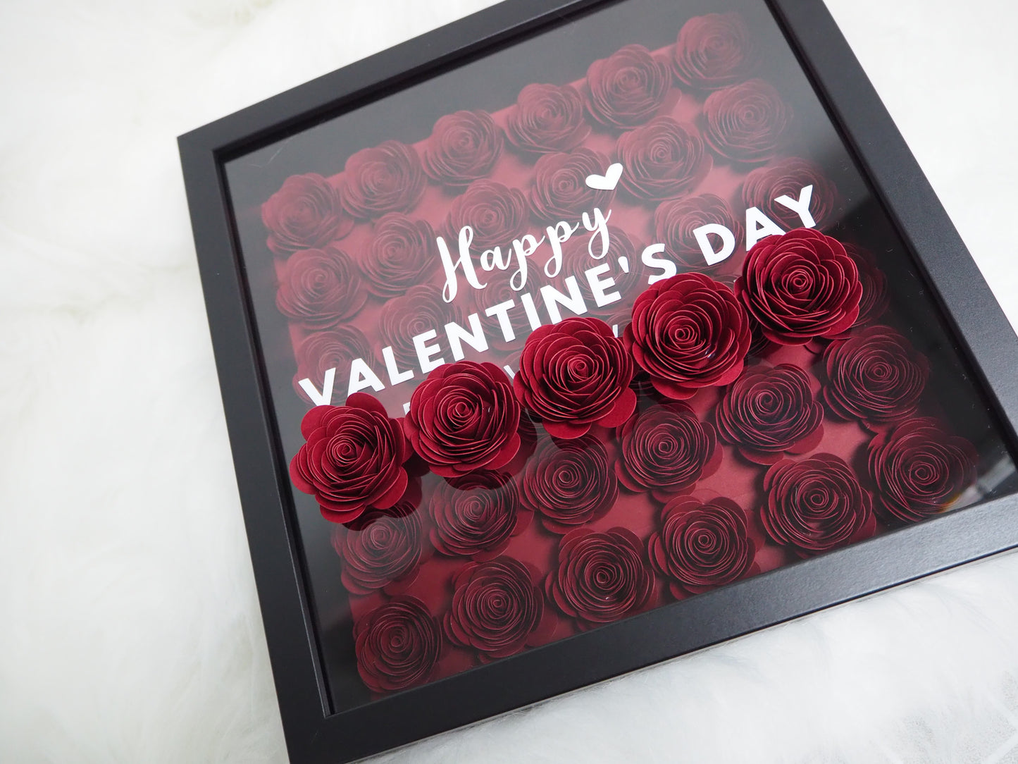 Handcrafted Paper Flowers Shadow Box DIY - Personalized Keepsake Gift