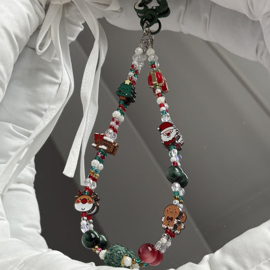 Christmas Theme Beaded Phone Charms