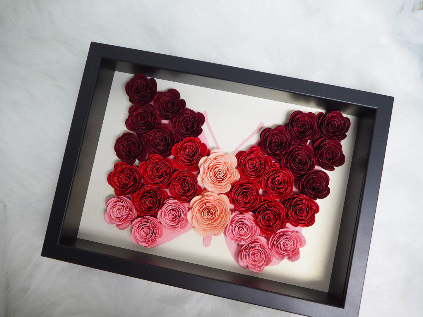 Handcrafted Paper Flowers Shadow Box DIY - Personalized Keepsake Gift